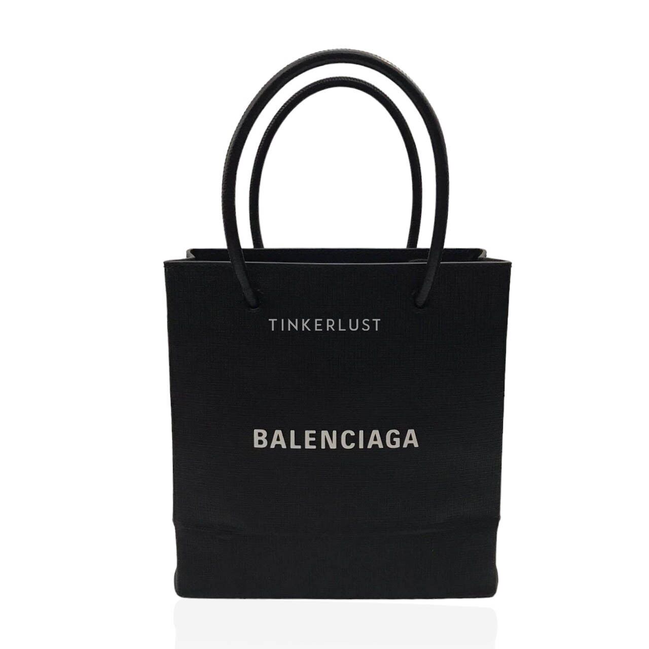 tas satchel Balenciaga Leather Shopping Tote Bag Black with